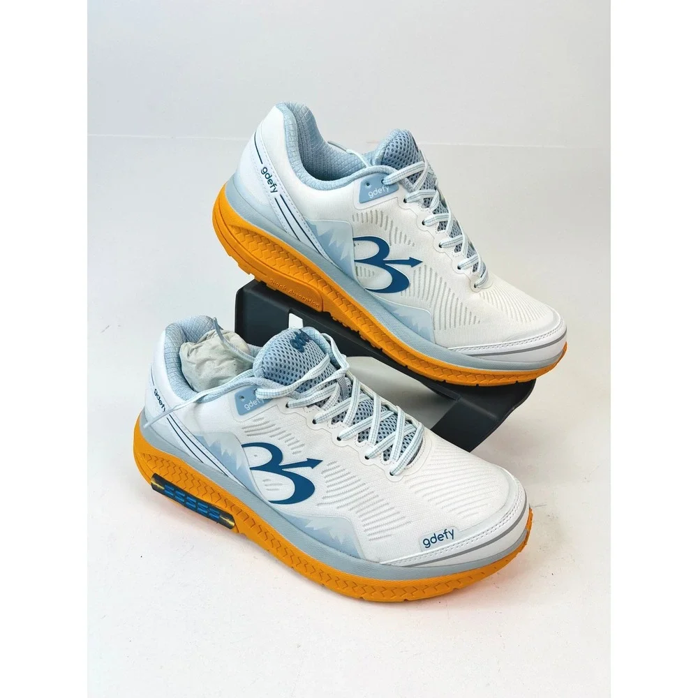 gdefy Mighty Walk Mens 10.5 White Blue Orange VersoShock Sneakers TB9024MUO NEW